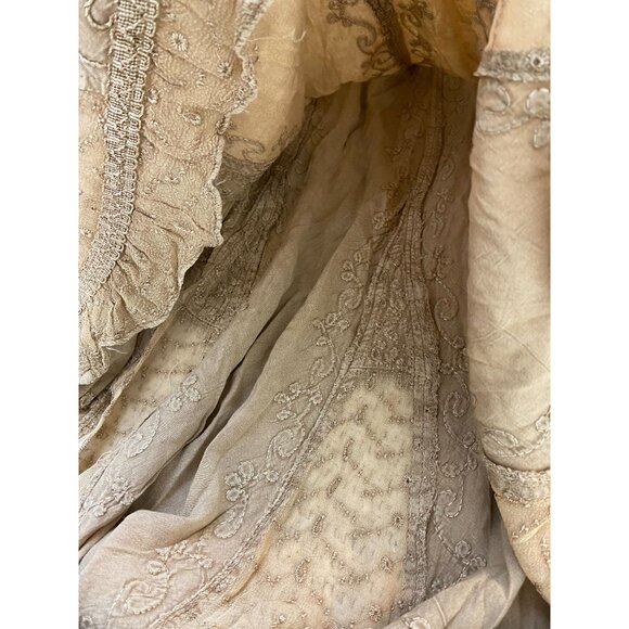 NEW Cute Option Boho Embroidered Midi Skirt Size XL Smocked Waist Prairie Floral - Picture 10 of 15